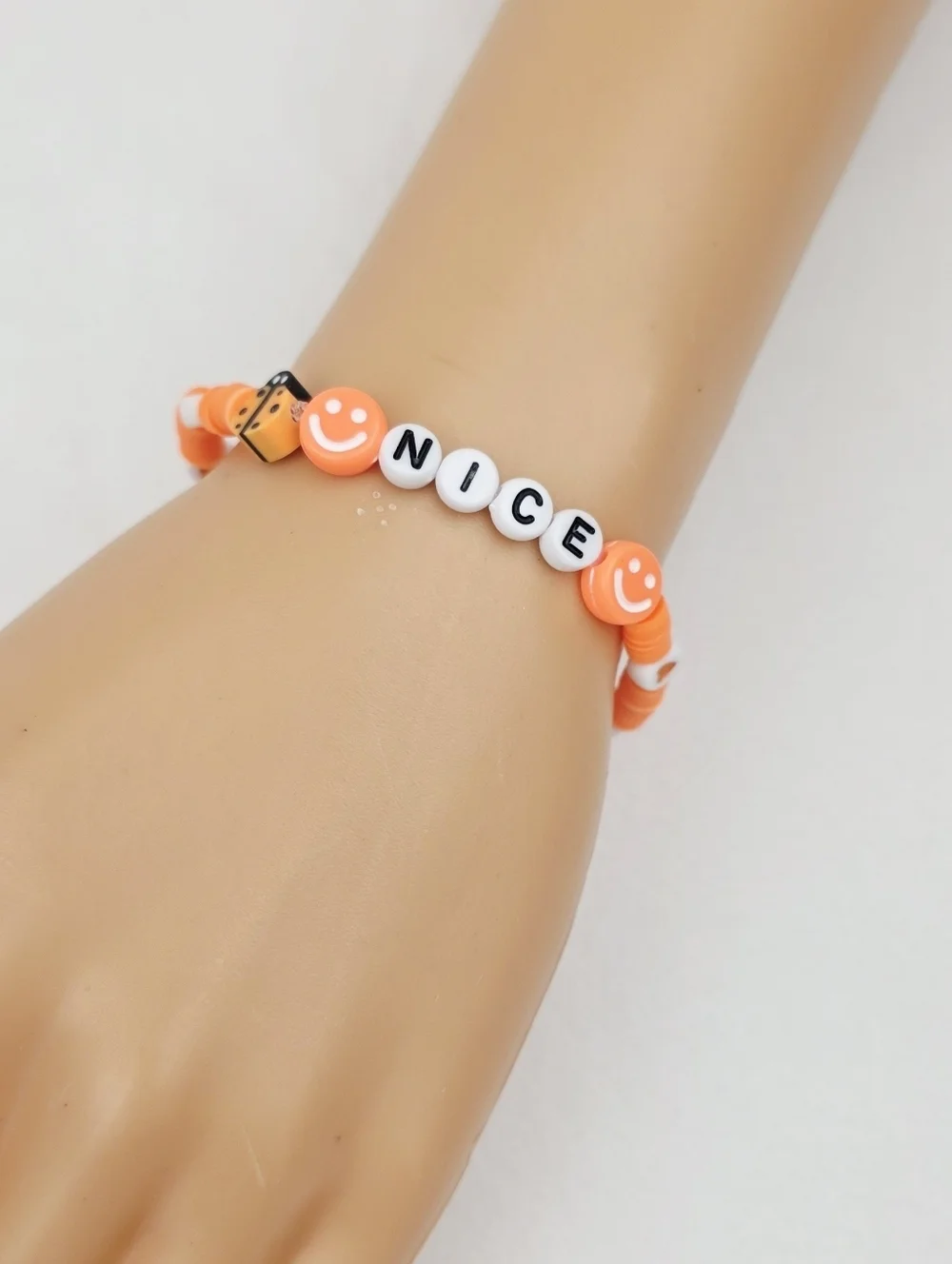 Handmade Clay Bead Smiley Face Nice Bracelet